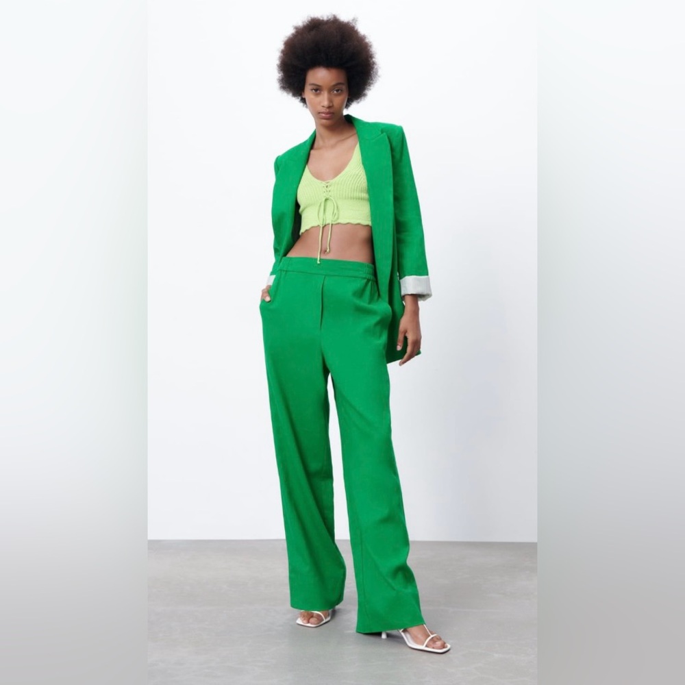 Zara Linen Wide Leg Pants/ Trousers
